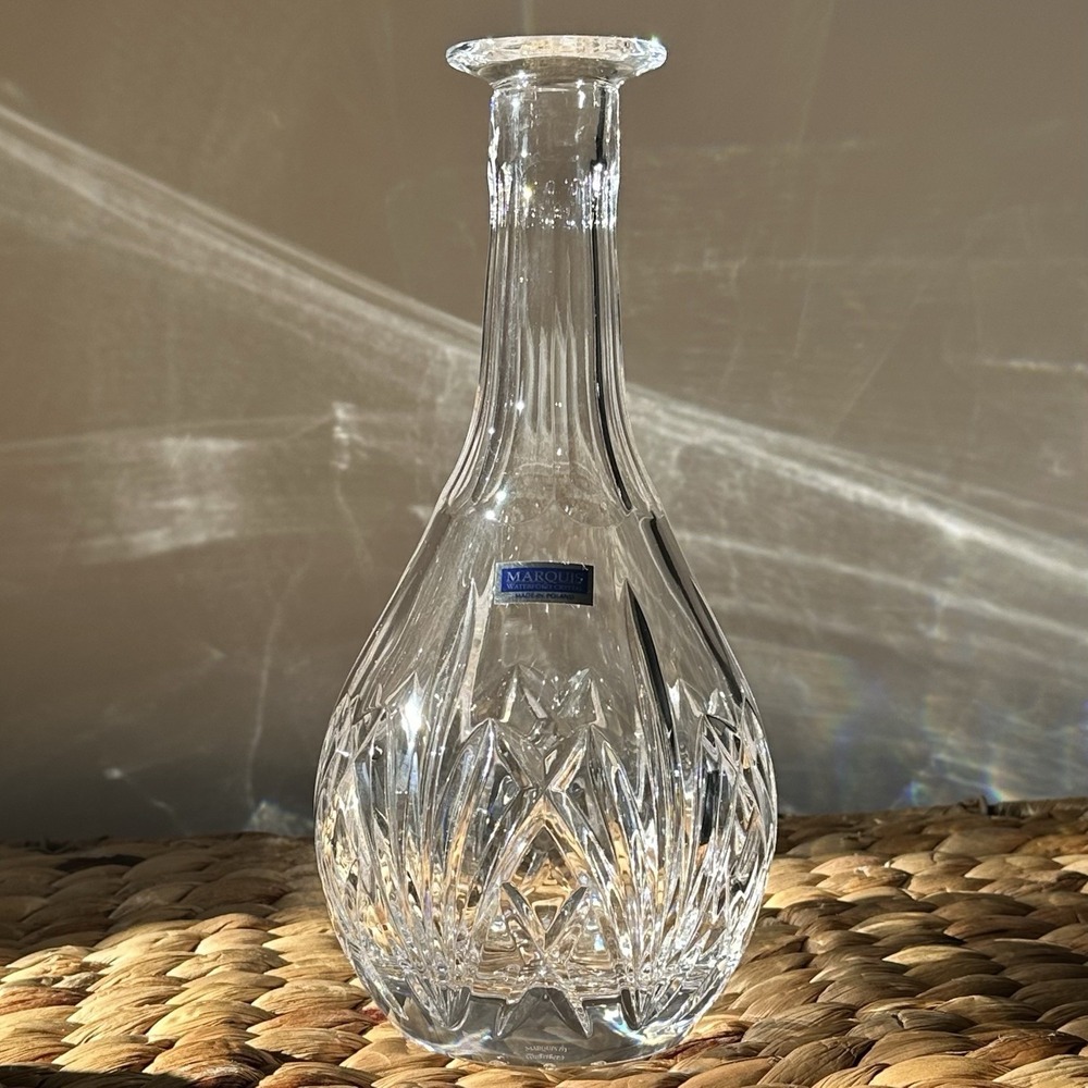 Vintage 90s Waterford Marquis Crystal Wine Decanter Brookside Pattern no stopper
